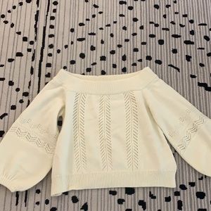 Off the Shoulder Cream Sweater